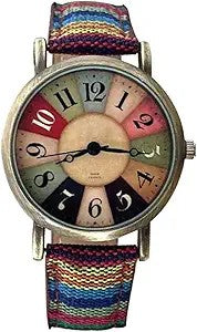 Women Woven Strap Fashion Rainbow Pattern Women's Watches Boho Hippie Watch Casual Style Wonderful Ladies Gift